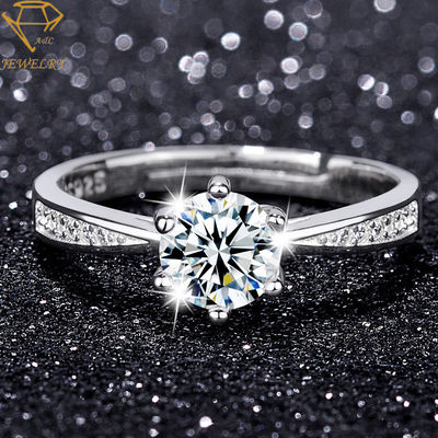 調節可能な女性の純銀製のダイヤモンドの結婚指輪