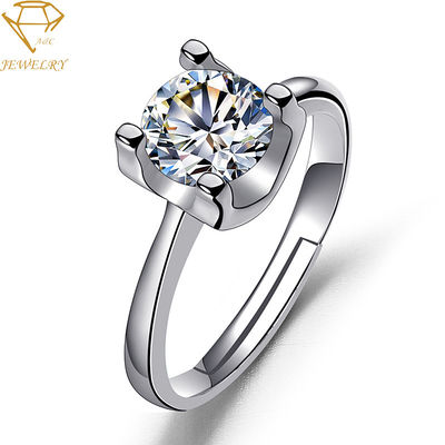 調節可能な女性はダイヤモンドの結婚指輪の反アレルギーに銀を着せる
