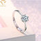 ロジウムめっき925の純銀製のダイヤモンド指輪は配置を舗装する